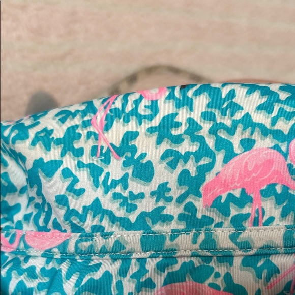 Chubbies Teal Pink Flamingo Polo Shirt Poolside Size XL Vacation Resort Wear - Picture 13 of 14